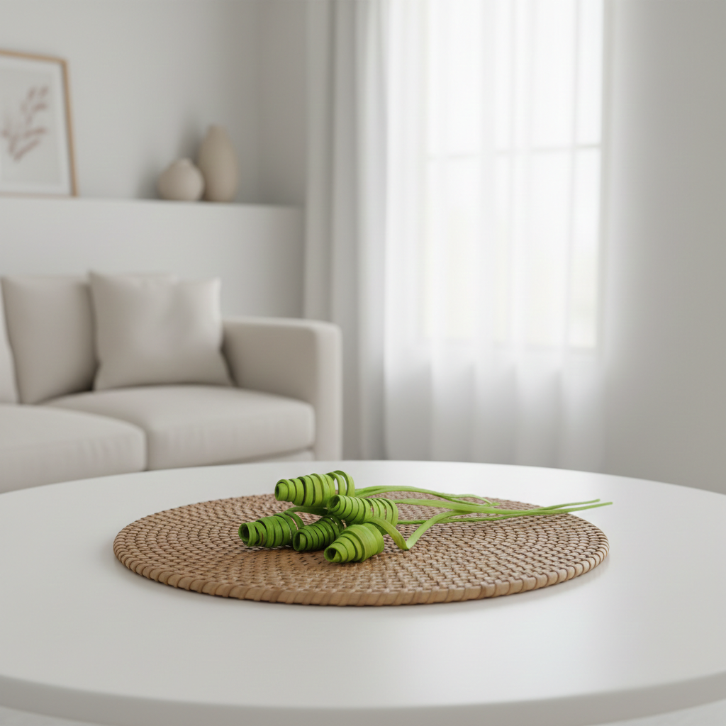 Cane Cone Mini zelená – přírodní dekorace z ratanu